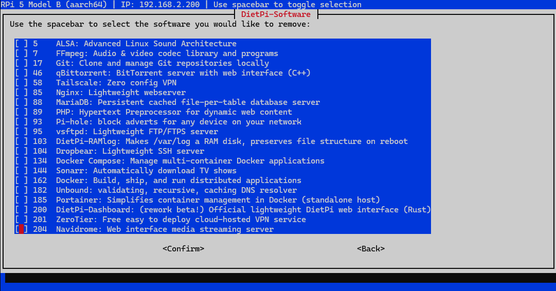 lista de programas instalados no dietpi